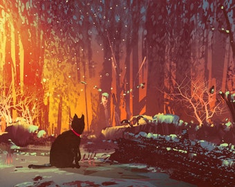 Christmas Cat in Snow TCG Playmat - Neoprene Playmat