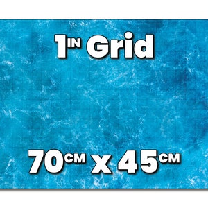 Ocean-Schlachtmatte - Dungeons and Dragons, Rollenspiel und Miniaturen - Quadratisches Gitter - Trocken abwischbar - DnD