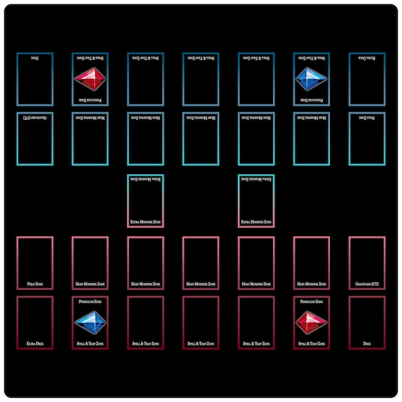 Yugioh TCG 2 Player Red and Blue Playmat - Neoprene Mat - Etsy