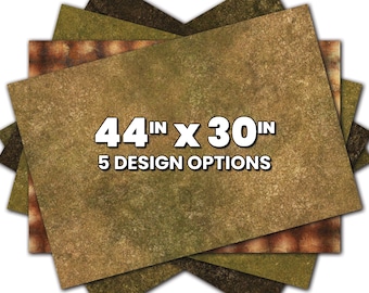 44" x 30" Wargaming Battlemat - Neoprene Mat - Multiple Designs - Desert - Grass - Industrial - Mud - Grimdark