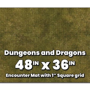 48&quot; x 36&quot; Dungeon and Dragons Battlemat with 1&quot; Grid - Neoprene Mat