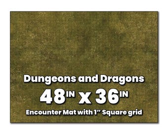 48" x 36" Dungeon and Dragons Battlemat with 1" Grid - Neoprene Mat