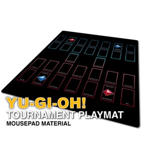 Tappetino da gioco YuGiOh TCG per tornei a 2 giocatori, blu e rosso, Yu-Gi-Oh!