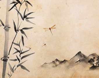 Japanese Ink Painting TCG Playmat - Neoprene Playmat