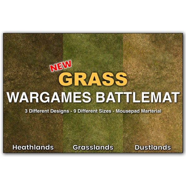 Tapis de combat Wargames - herbe - vert - néoprène - tapis de souris - plusieurs tailles - 40 k - SAGA - Star Wars Legion - Kill Team - Combat Patrol