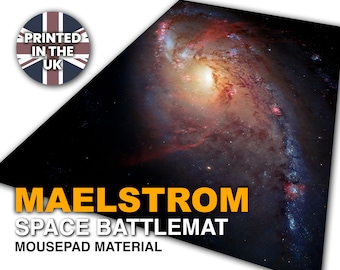 May include: A black and orange space-themed mousepad with a galaxy image and the text "MAELSTROM SPACE BATTLEMAT MOUSEPAD MATERIAL".