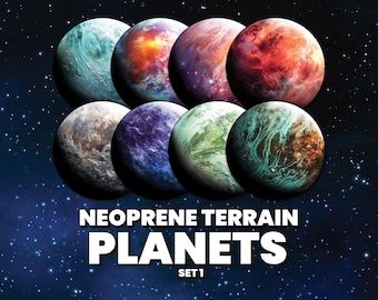 Set of 6 Planets - Wargaming Terrain Tiles - Neoprene Mats