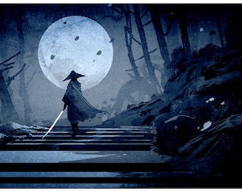 Ronin Samurai Painting TCG Playmat - Neoprene Playmat - Multiple Colours
