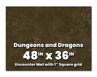 48" x 36" Dungeons and Dragons Battlemat with 1" Grid - Neoprene Mat