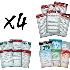 Conjuntos de cartas de referencia x4 - L5R RPG - La Leyenda de los Cinco Anillos