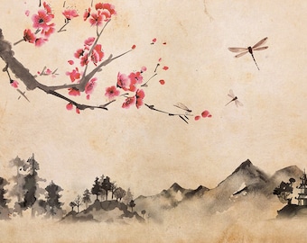 Japanese Ink Painting TCG Playmat - Neoprene Playmat