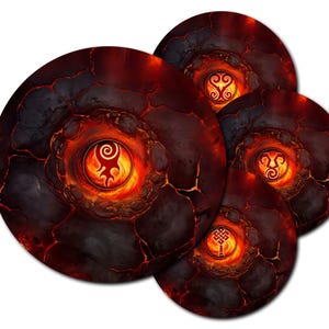 Ensemble de marqueurs d'objectif Fantasy Grimdark - Fosse à magma - Rituel de lave - Fosse aux flammes bouillantes - AOS - NewAOS