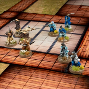 Azulejos de castillo japonés - Salas básicas - Dungeons and Dragons, juegos de rol y miniaturas - Cuadrícula - Borrado en seco - DnD