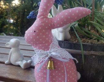 kleiner Hase/ Osterhase, Rosa-weiß Punkte