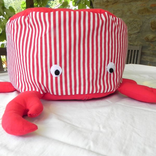 Shrimp-shaped children's pouffe