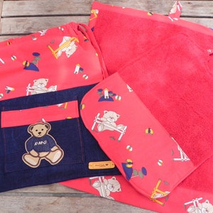 Nursery/nursery set with backpack, towel and bib