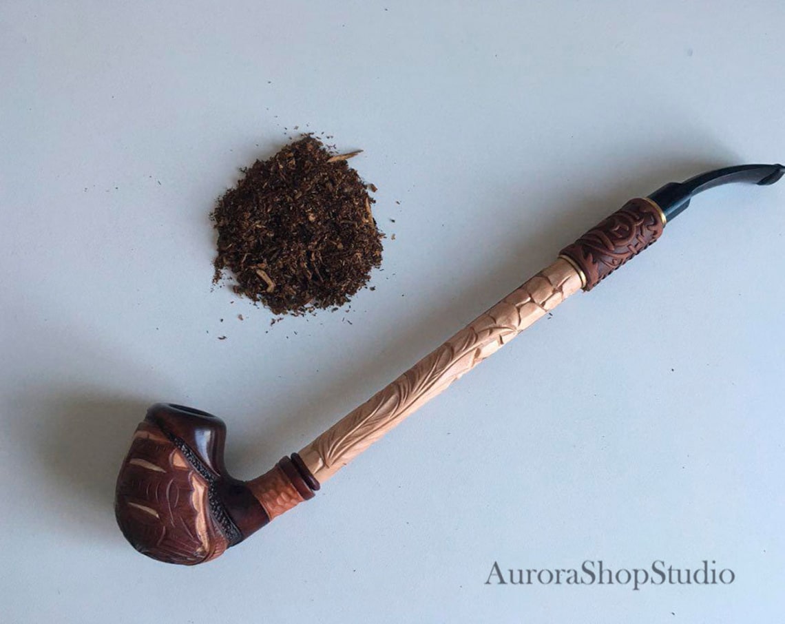 Tobacco pipe wizard gift for him Long pipe for smoking tobacco Etsy