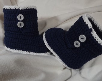 Baby schuhe, Babyboots, Babystiefel, Letztes Paar,  dunkelblau 9.5cm