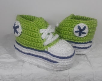 Clothes & shoes for baby, sneakers for girls and boys, baby shoes, handmade. light green, 8.5-10.5 cm,