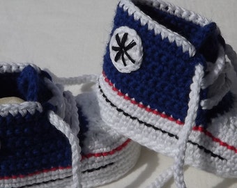 Clothes and shoes for baby, sneakers for girls and boys, baby shoes, handmade. royal blue, 8.5-10.5 cm,