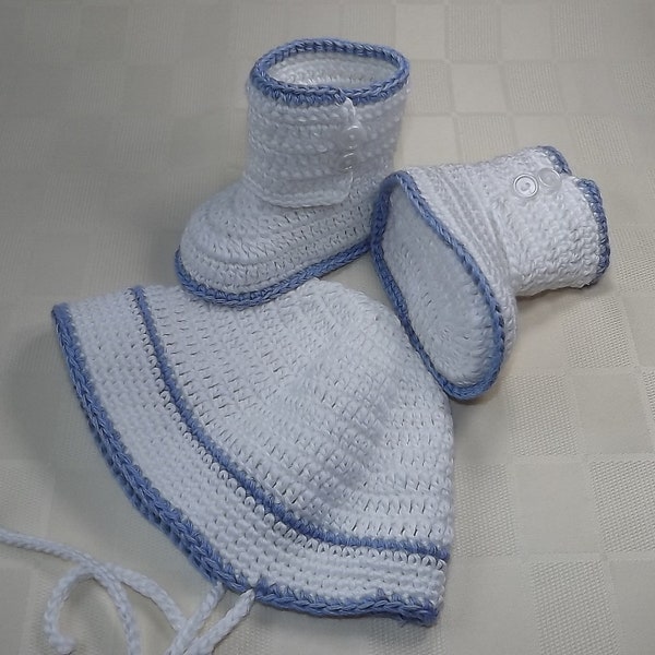 babyschuhe gehäkelt & Mütze, Handarbeit, 9.5cm