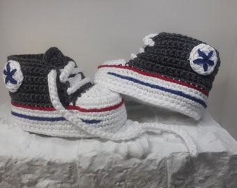 Clothes and shoes for baby, sneakers for girls and boys, baby shoes, handmade. anthracite, 8.5-10.5 cm,