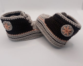 Clothing & Shoes for Baby, Sneakers for Girls and Boys, Baby Shoes, Handmade. dark brown with beige from 8.5-10.5 cm