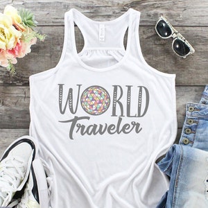 World Traveler Tank Top, Epcot Tank Top. Epcot Shirt, LADIES TANK TOP, Disney Shirt, Drinking Around The World Shirt, Cute Disney Shirt