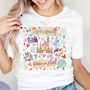 Retro Multiple Design Most Magical Place On Earth UNISEX SHIRT, Disney World Shirt, Disney Shirt, Magic Kingdom Shirt, Colorful Disney Shirt