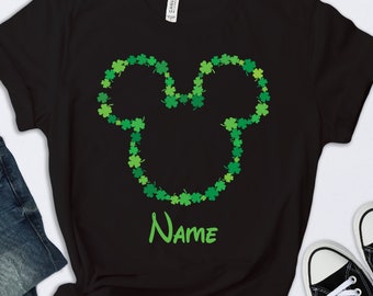 Shamrock Personalized St. Patricks Day Disney Shirt, Disney Shirt, Disney Four Leaf Clover Shirt, Disney St Patricks Day Family Shirts