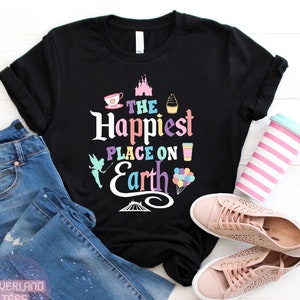 Happiest Place On Earth UNISEX SHIRT, Disney World Shirt, Disney Shirt, Disneyland CA Shirt, Colorful Disney Shirt, Disney Snack Shirt