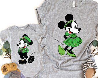 Mickey Minnie St. Patricks Day Disney Shirt, Disney Shamrock Shirt, Disney Four Leaf Clover Shirt, Disney St Patricks Day Family Shirts