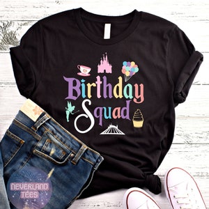Birthday Squad UNISEX SHIRT, Disney Birthday Shirt, Disney Shirt, Disneyland Shirt, Colorful Disney Shirt, Birthday Shirt