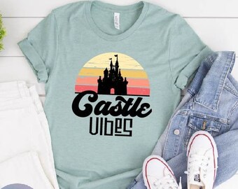 Disney Castle UNISEX SHIRT, Retro Disney Shirt, Disney Shirt, Disneyland CA Shirt, Colorful Disney Shirt, Disney Shirt, Rainbow Disney Shirt