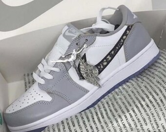 Jordan 1 Low Wolf GreySail-Photon Dust-WhiteFor Sale- For Men and Women-For Couple-Best Gift-BUNNY20