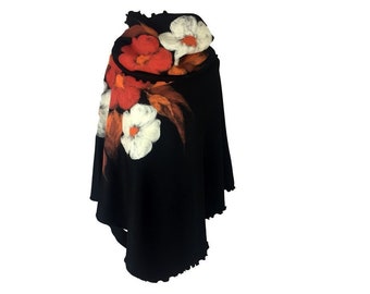 Ensemble poncho et foulard. Poncho pour femme, foulard, feutré à la main avec de la laine, parfait en cadeau, modèle 594