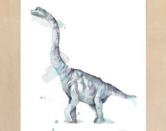 BRACHIOSAURUS DINOSAURIER / Dino Print / Langhals / Kunstdruck / Giclée Druck / Aquarell-Druck / Poster / A5 / A4 / A3