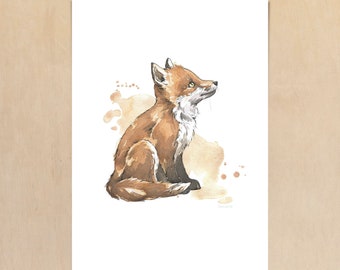 BABYFUCHS / Kunstdruck fürs Kinderzimmer  / hochwertiger Giclée Druck meiner Aquarell-Illustration / Größe A4 + A3