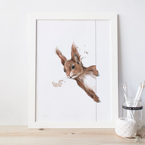 EICHHÖRNCHEN / Kunstdruck / Giclée Druck / Aquarell-Druck / Poster / A5 / A4 / A3