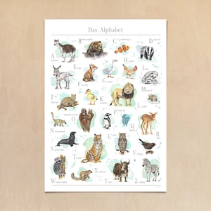 DAS ALPHABET - Poster für Kinder // Tier-ABC // Poster Größe 50 x 70 cm