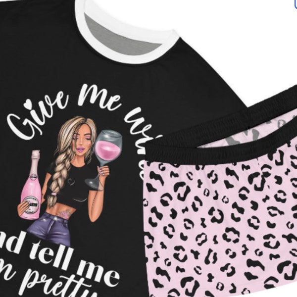 Wine Set Pajamas Etsy