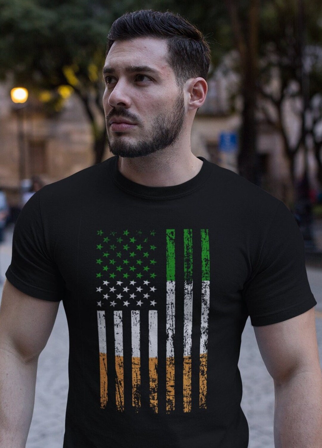 Irish Flag St Patricks Day Shirt, Men's St. Paddys Day Tee, 4th of July