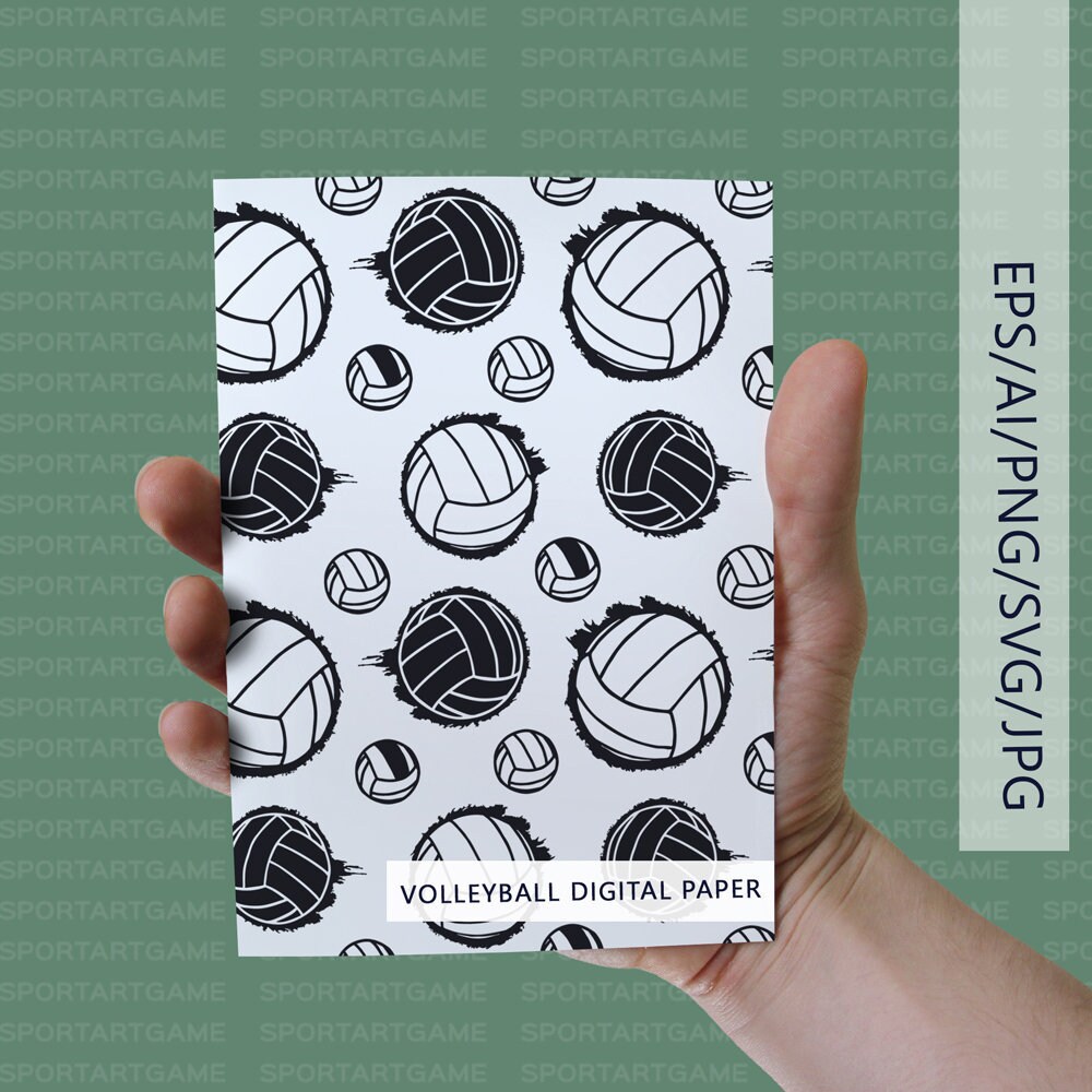 Digital Volleyball Paper Sports Paper svg Volleyball Paper Etsy