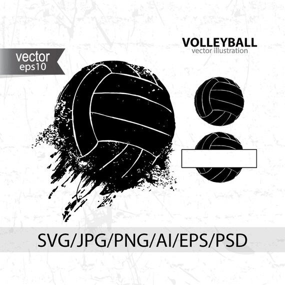 Grunge Volleyball Svg Clipart Volleyball Svg Ripped Dirty Etsy