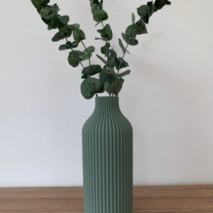 Vase Rillen / Dekovase /3D Druck / Wasserdicht / Trockenblumen / Dekoration / Verschiedene Größen und Farben Türkis