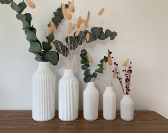 Vase Rillen / Dekovase / 3D Druck / Trockenblumen / Dekoration / Verschiedene Größen und Farben