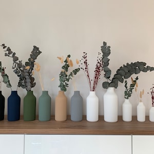 Vase Rillen / Dekovase /3D Druck / Wasserdicht / Trockenblumen / Dekoration / Verschiedene Größen und Farben Bild 10