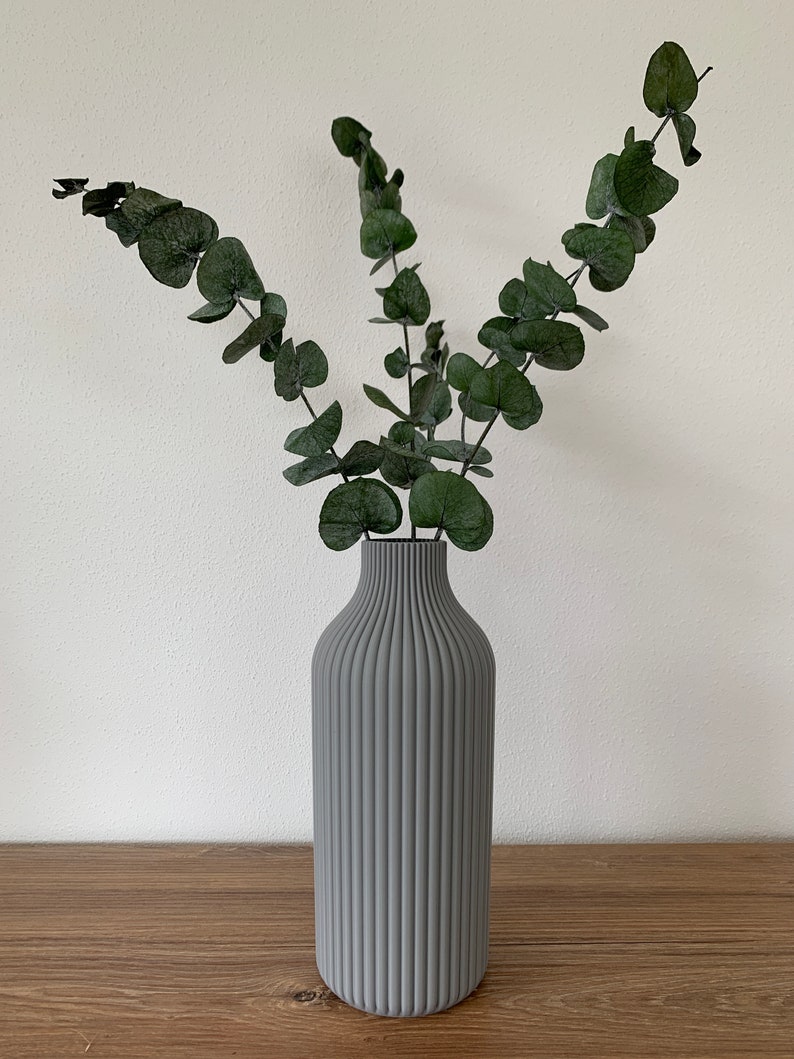 Vase Rillen / Dekovase /3D Druck / Wasserdicht / Trockenblumen / Dekoration / Verschiedene Größen und Farben Bild 5
