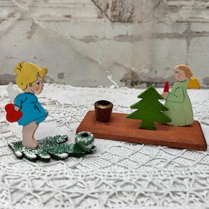 2 flat figures, Erzgebirge