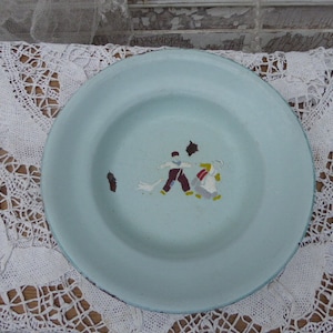 antique enamel children&#39;s plate